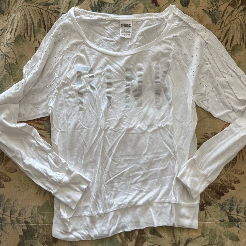 Women's White Long Sleeve Top from PINK 🤍